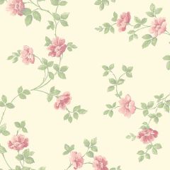 PP27701 Historic Rose Trail Wallpaper Cream, Pink, Green Pretty Prints 4 Norwall Wallcovering