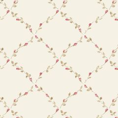 PP27728 Red Rose Trellis Wallpaper Beige, Red, Green Pretty Prints 4 Norwall Wallcovering