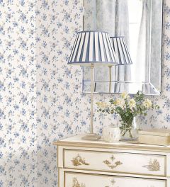 PP35505 Blossom Mini Wallpaper Blue, Cream Pretty Prints 4 Norwall Wallcovering