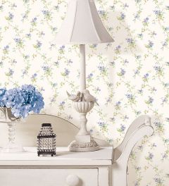 PP35528 Ivy Trail Wallpaper Blue, Purple, Green Pretty Prints 4 Norwall Wallcovering