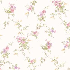 PP35529 Ivy Trail Wallpaper Pink, Green, Purple Pretty Prints 4 Norwall Wallcovering