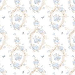 PP35536 Cameo Wallpaper Blue, Beige Pretty Prints 4 Norwall Wallcovering