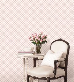 PP35545 Pretty Plaid Wallpaper Pink, Beige Prints 4 Norwall Wallcovering