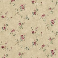 PR33806 Laura's Trail Wallpaper Tan, Brown, Red, Green, Beige, Yellow Floral Prints 2 Norwall Wallcovering