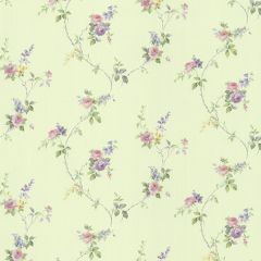 PR33810 Laura's Trail Wallpaper Green, Pink, Purple, Light Blue Floral Prints 2 Norwall Wallcovering