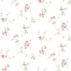 PR33811 Laura's Trail Wallpaper Pink, Purple, Green, Blue, Brown Floral Prints 2 Norwall Wallcovering