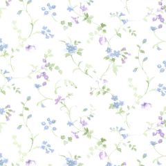 PR33823 Floral Vine Wallpaper Light Green, Purple, Blue Prints 2 Norwall Wallcovering