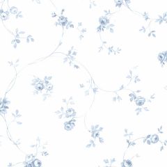 PR33826 Delft Rose Wallpaper Light Blue, Blue Floral Prints 2 Norwall Wallcovering