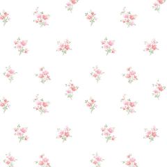 PR33842 Delicate Daisies Wallpaper Pink, Green Floral Prints 2 Norwall Wallcovering