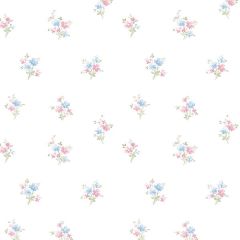 PR33843 Delicate Daisies Wallpaper Pink, Blue, Green Floral Prints 2 Norwall Wallcovering