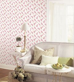 PR33849 Dawn Floral Wallpaper Pink, Green Prints 2 Norwall Wallcovering