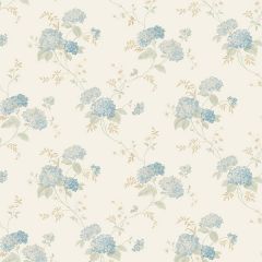 PR33859 Mini Hydrangea Trail Wallpaper Cream, Blue,Beige Floral Prints 2 Norwall Wallcovering