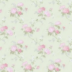 PR33860 Mini Hydrangea Trail Wallpaper Green, Pink, Purple Floral Prints 2 Norwall Wallcovering
