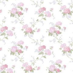 PR33861 Mini Hydrangea Trail Wallpaper Pink, Purple Floral Prints 2 Norwall Wallcovering