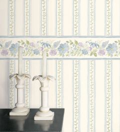 PR33868 Lilac Stripe Wallpaper Blue, Purple Floral Prints 2 Norwall Wallcovering