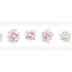 PR79663 Mini Bouquet Wallpaper Border Dark Pink, Blue, Green Floral Prints 2 Norwall Wallcovering