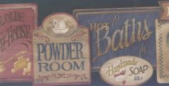 Antique Soap Bathroom Wallpaper Border