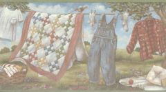 Rustic Charm Laundry Wallpaper Border