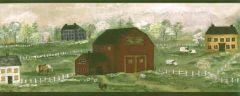 Country Farm Black Wallpaper Border