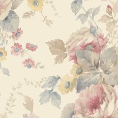 RG35726 La Rosa Wallpaper Cream, Pink, Blue Rose Garden 2 Norwall Wallcovering