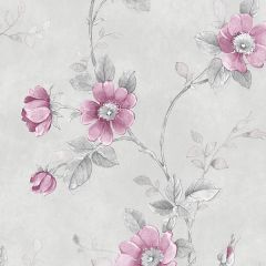 RG35733 Poppy Wallpaper Pink, Grey Rose Garden 2 Norwall Wallcovering