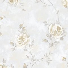 RG35735 Painted Rose Trail Wallpaper Beige, Grey Garden 2 Norwall Wallcovering