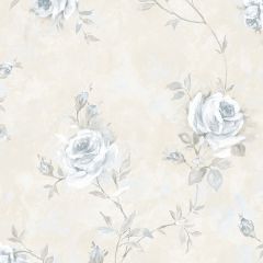 RG35737 Painted Rose Trail Wallpaper Blue, Beige, Grey Garden 2 Norwall Wallcovering