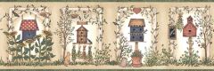 Assorted Birdhouse and Flower Wallpaper Borde