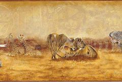 African Safari Scroll Wallpaper Border