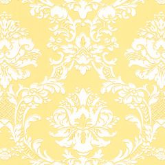 SD25650 Document Damask Wallpaper Yellow, White Stripes & Damasks 3 Norwall Wallcovering