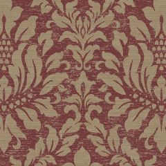 SD36139 Stitched Damask Wallpaper Red, Metallic Gold Stripes & Damasks 3 Norwall Wallcovering