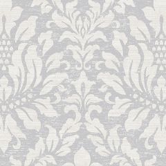 SD36143 Stitched Damask Wallpaper Grey, Beige, Metallic Silver Stripes & Damasks 3 Norwall Wallcovering