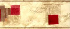 Burgundy Color Block Wallpaper Border SF78343B