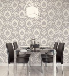 SH34514 Italian Damask Wallpaper Grey Shades Norwall Wallcovering