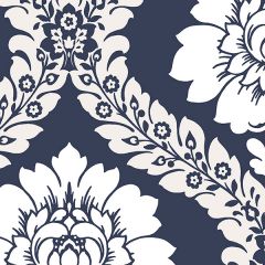 SH34516 Daisy Damask Wallpaper Navy Shades Norwall Wallcovering