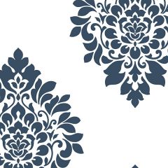 SH34546 Medallion Damask Wallpaper Navy Shades Norwall Wallcovering