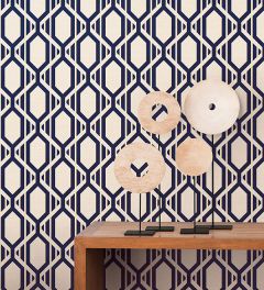 SH34547 Gatsby Wallpaper Navy, Metallic Gold Shades Norwall Wallcovering