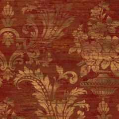 SM30383 Sari Damask Wallpaper Metallic Gold, Red Classic Silks 2 Norwall Wallcovering
