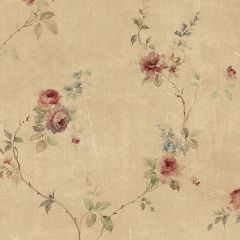 SP24431 White Wedding Trail Wallpaper Beige, Red, Blue, Green Rose Garden 2 Norwall Wallcovering