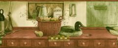 Distressed Kitchen Shelf Wallpaper Border SP764515
