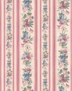 Floral Striped Wallpaper