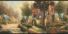 Thomas Kinkade Village Wallpaper Border AKA 30882110