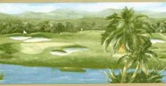 Tropical Golf Course Wallpaper Border
