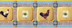 Yellow Rooster Wallpaper Border