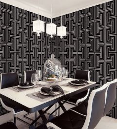 TU27126 Tease Wallpaper Metallic Silver, Black Shades Norwall Wallcovering