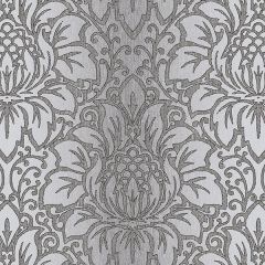 TX34822 Venetian Damask Wallpaper Black, Grey, Metallic Silver Texture Style 2 Norwall Wallcovering