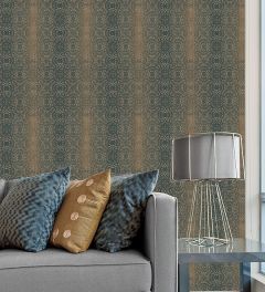 TX34826 Tribal Texture Wallpaper Teal, Cream, Brown Style 2 Norwall Wallcovering