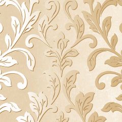 TX34842 Silver Leaf Damask Wallpaper Cream, Metallic Gold Texture Style 2 Norwall Wallcovering