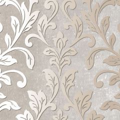 TX34844 Silver Leaf Damask Wallpaper Grey, Taupe Texture Style 2 Norwall Wallcovering