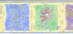 Flower Heart Swirl Pastel Wallpaper Border